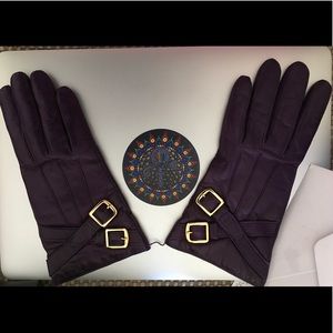 Beautiful “purple rain” leather Coach gloves